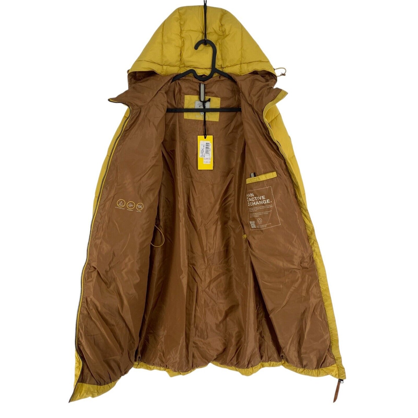 CAMEL ACTIVE Women Yellow Hooded Parka Jacket Coat Size EU 34 UK 6 US 4