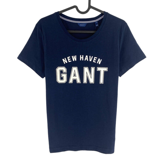 GANT Women Navy Blue Logo Crew Neck Short Sleeves T Shirt Size M