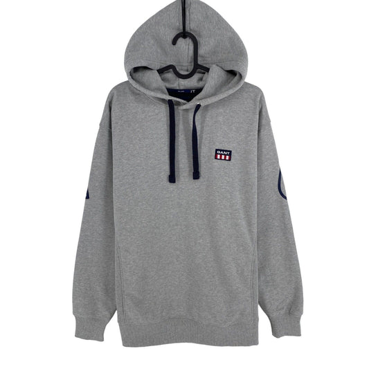 GANT Grau Retro Logo Entspannter Kapuzenpullover Pullover Größe S