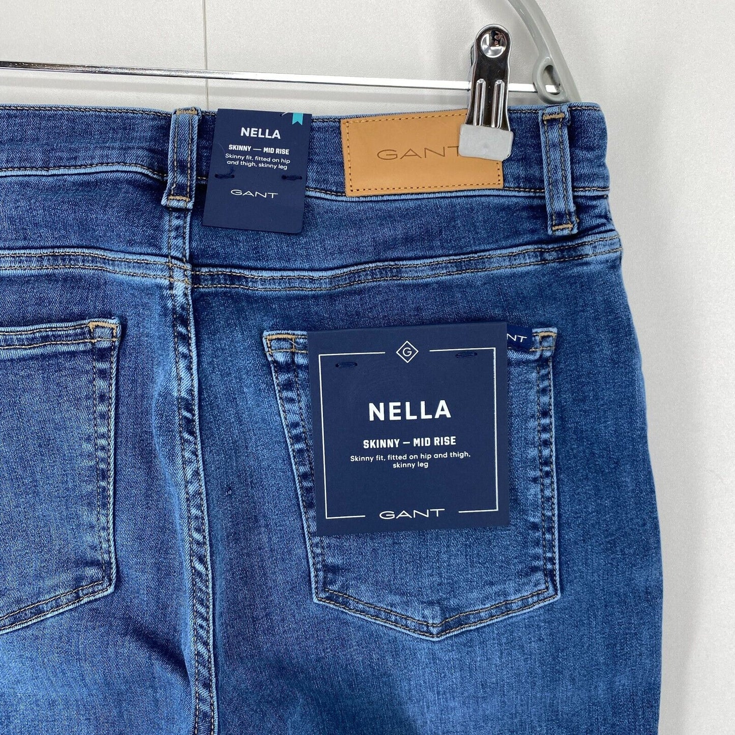 GANT NELLA Damen Jeans in Skinny-Fit, Blau, Größe M, W28, L30