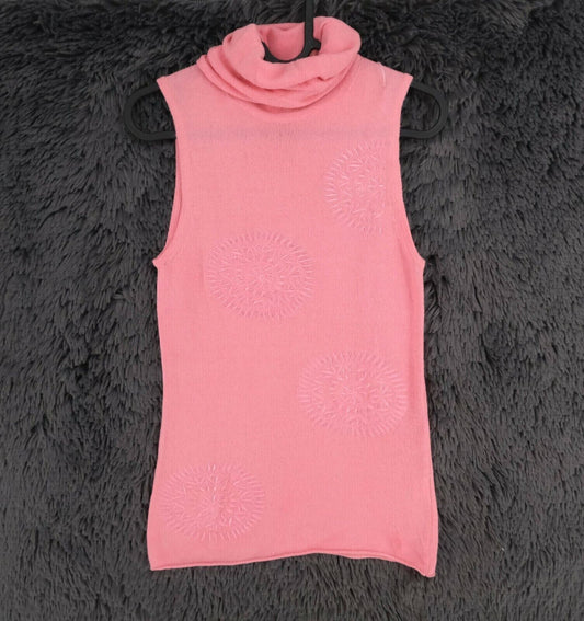 LANEROSSI Pink Wool Cashmere Roll Neck Top Size 2 - M