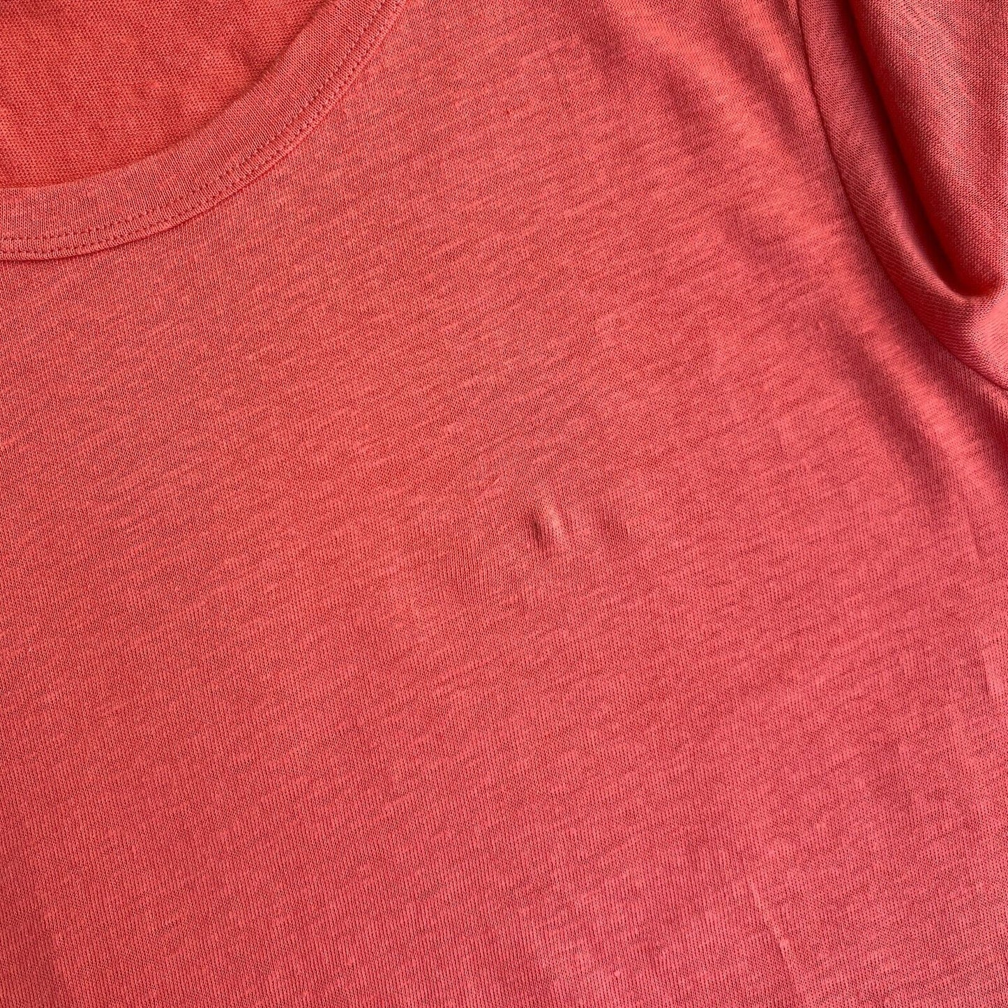 GANT Pink Linen Crew Neck T-Shirt Size S