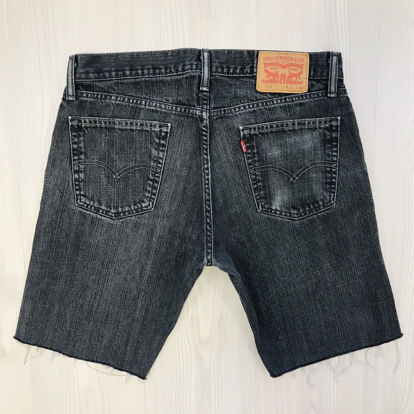 Levi's 514 Custom Made Grey Regular Straight Fit Cut-Off Shorts W34