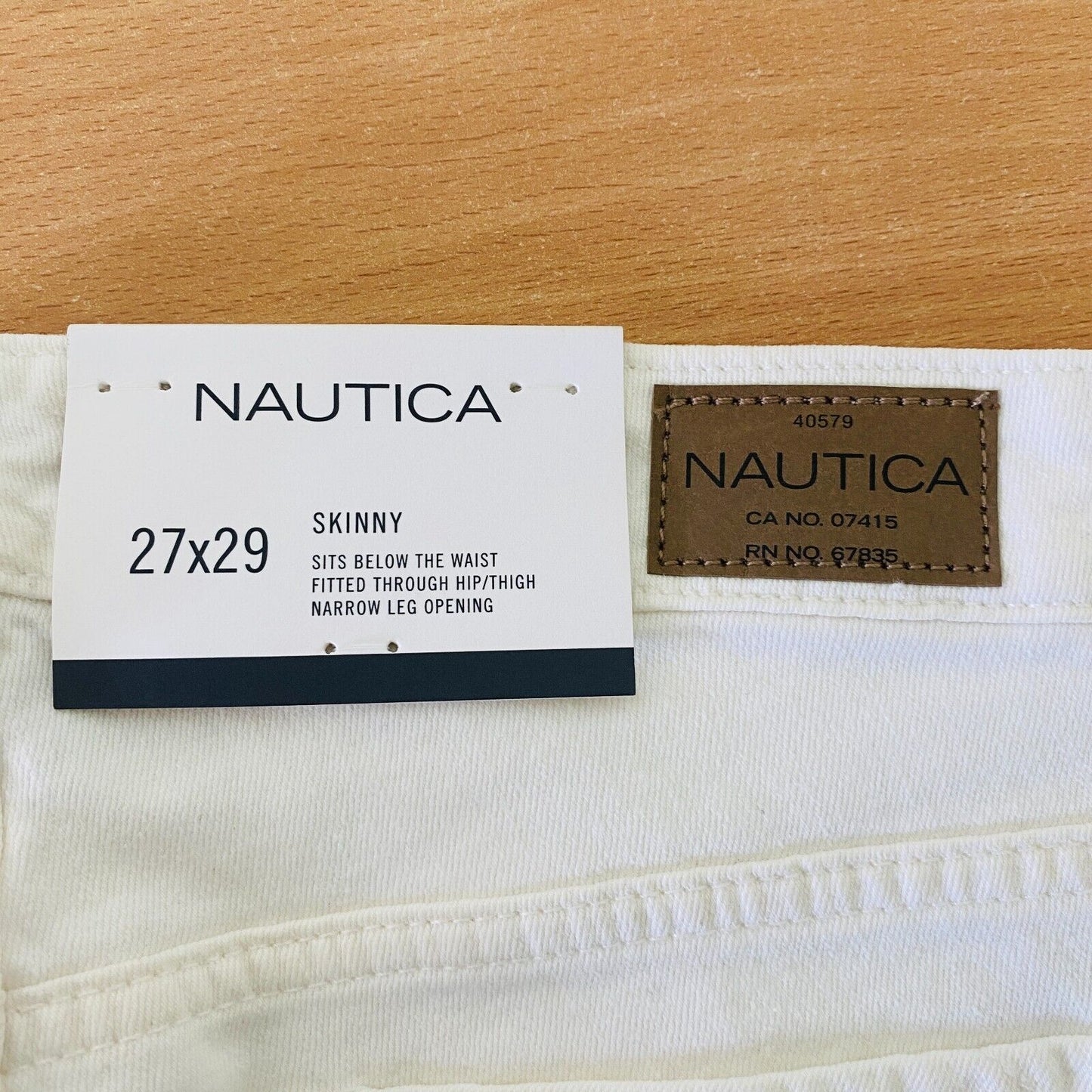 NAUTICA Women White Stretch Narrow Skinny Fit Jeans Size W27 L29