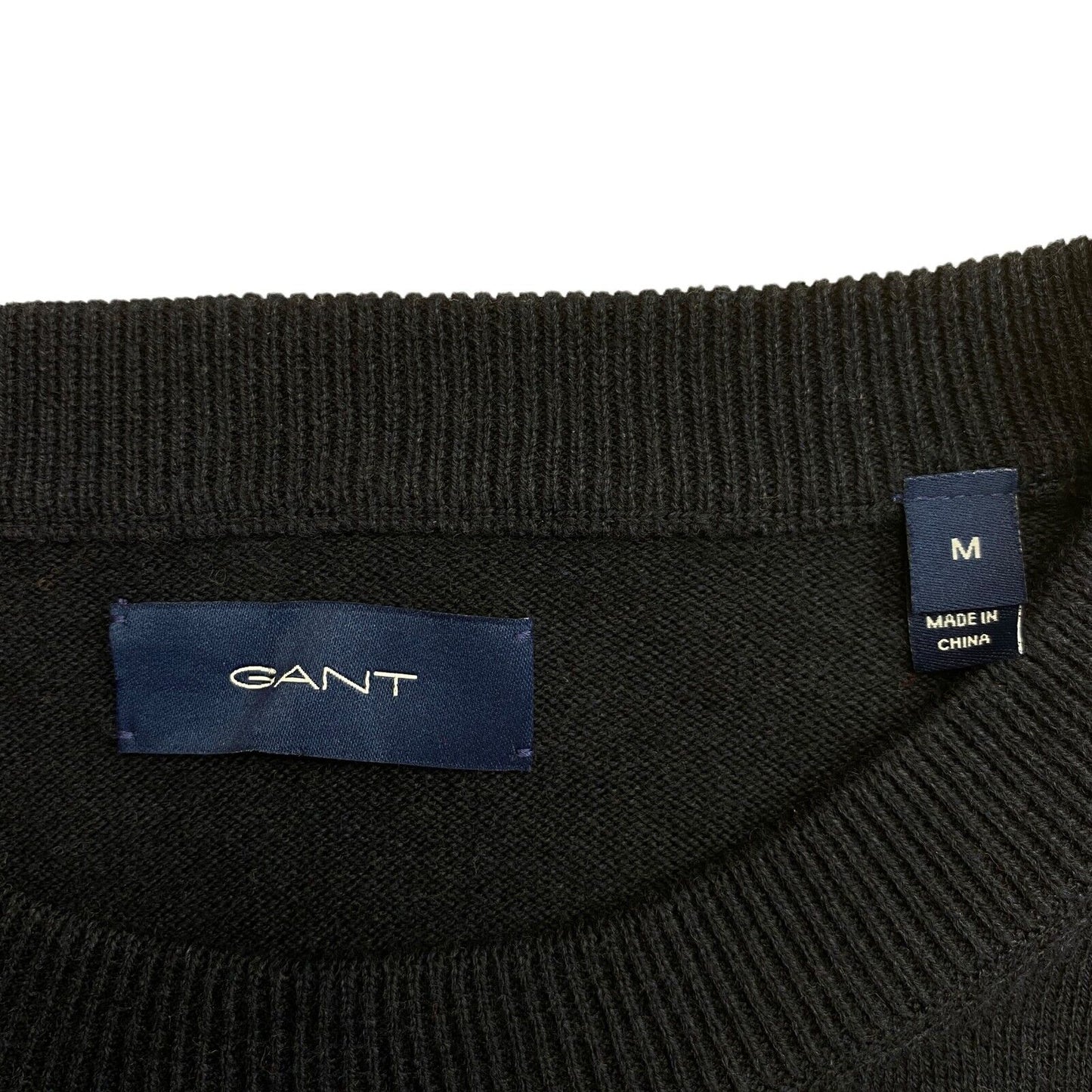 GANT Navy Blue Striped Crew Neck Jumper Sweater Size M