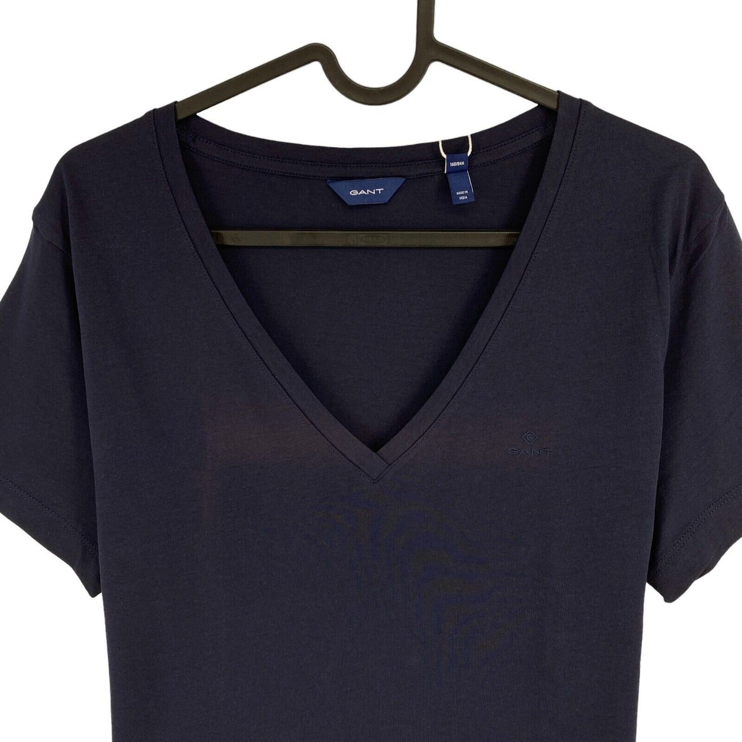 GANT Women Navy Blue Original V Neck Short Sleeves T Shirt Size M