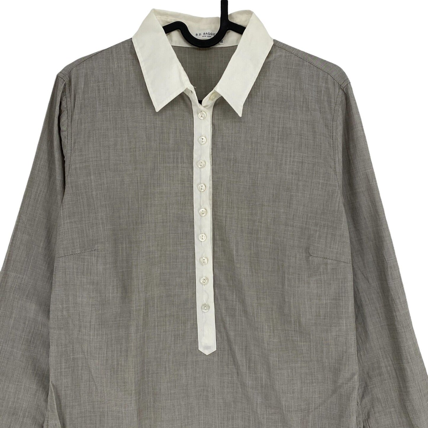 RPR €109 B.D. BAGGIES Grey Collared Shirt A Line Tunic Dress Size M