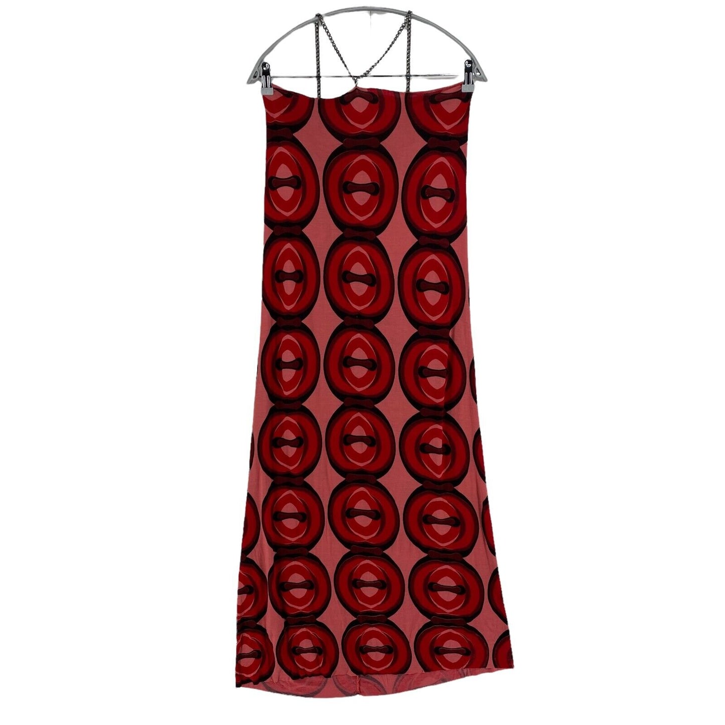 RELIGION Polka Dot Rotes ärmelloses schulterfreies Maxikleid Größe 2/M