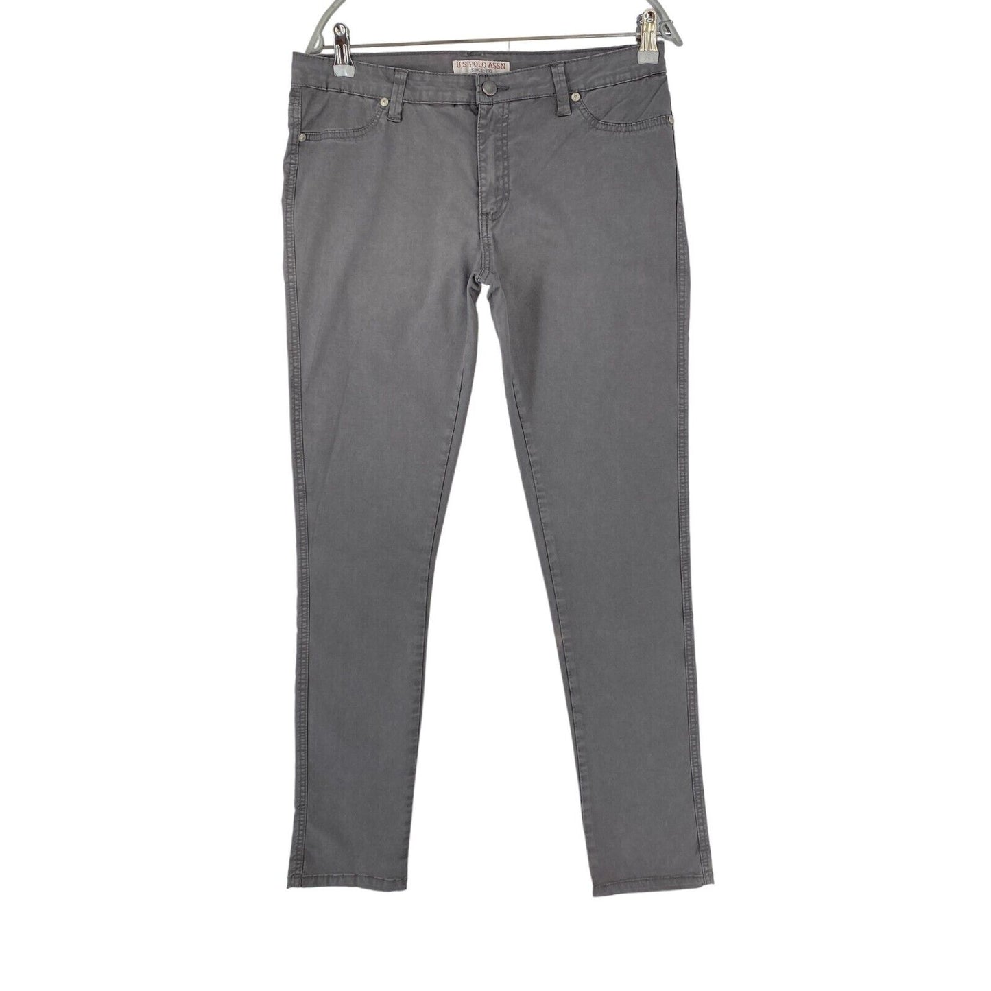 U.S. POLO ASSN Women Grey Skinny Fit Jeggings Trousers W31 L34