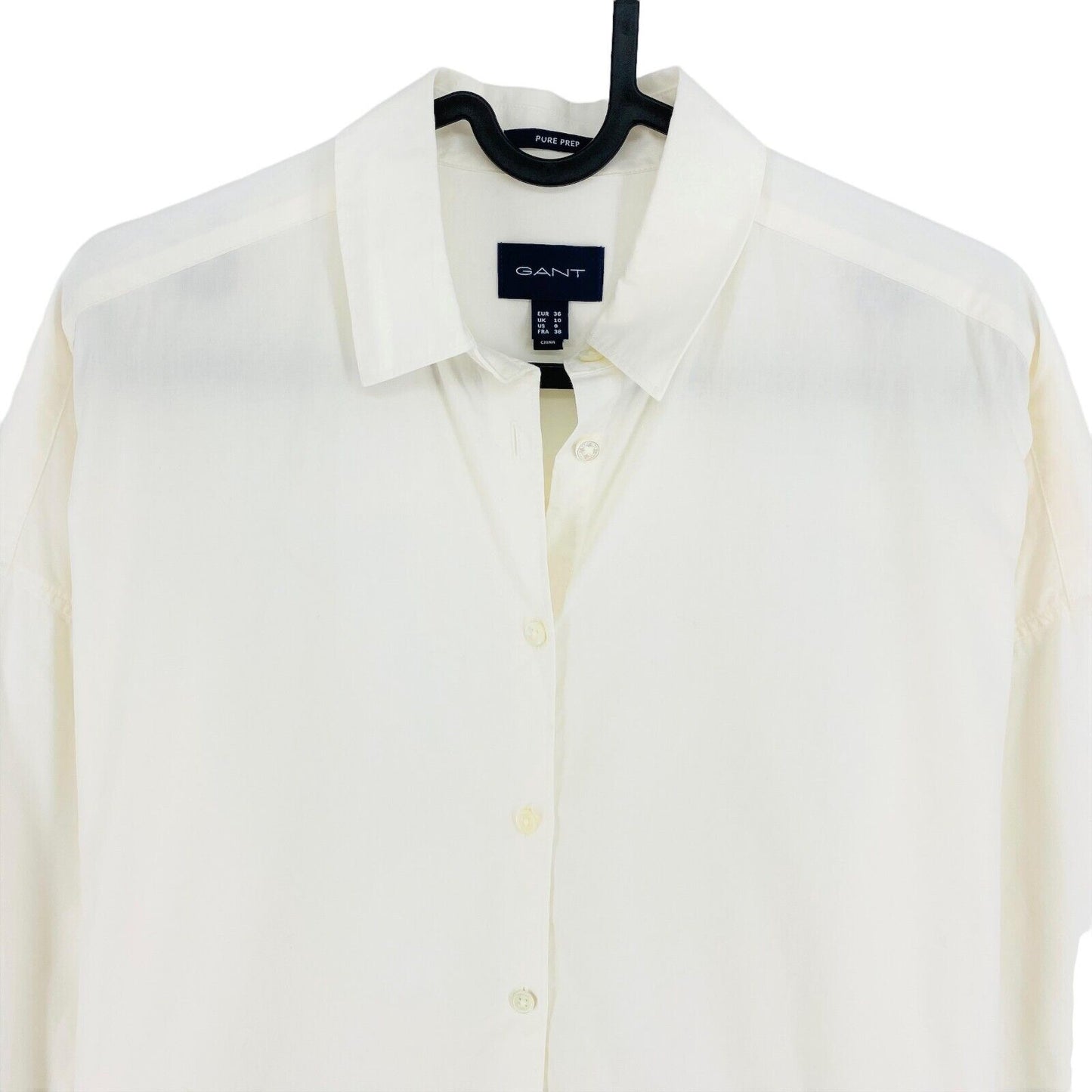 GANT Beige Pure Prep Cotton Blend Relaxed Shirt Size EU 36 UK 10 US 6