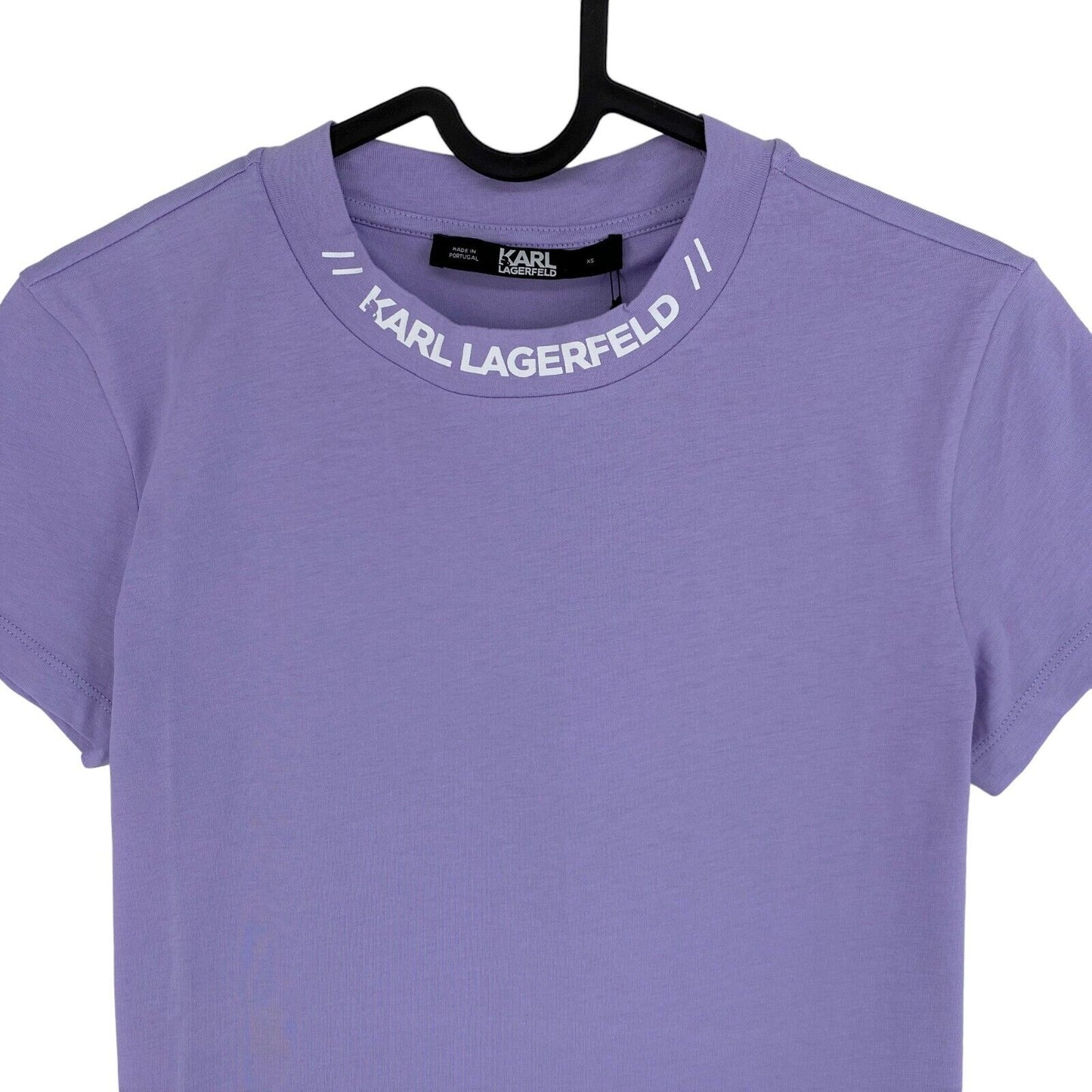 Karl Lagerfeld Light Purple Athleisure Logo Crew Neck T-shirt Taille XS