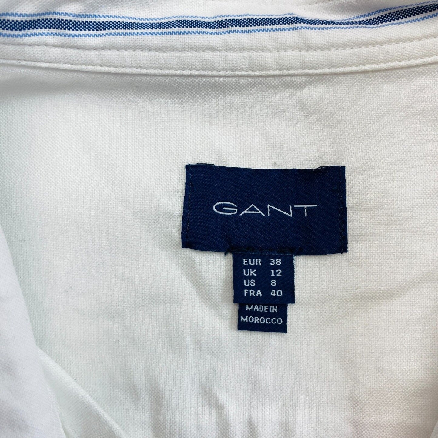 GANT Women White Solid Long Sleeves Shirt Size EU 38 UK 12 US 8