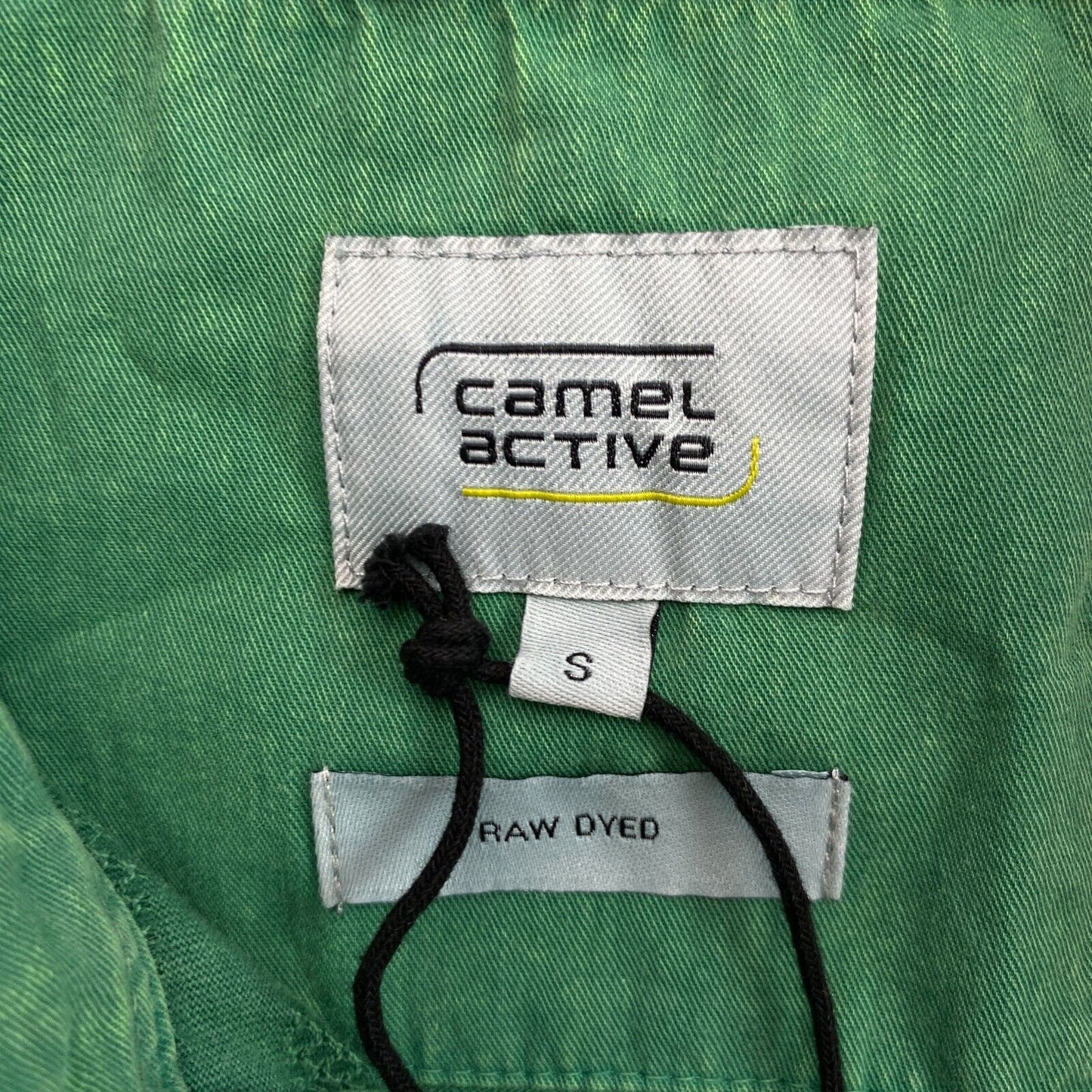 CAMEL ACTIVE Green Raw Dyed Texture Pique Polo Shirt Size S