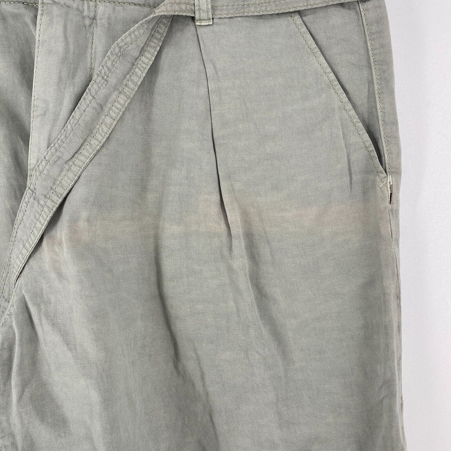 CAMEL ACTIVE Women Grey Relaxed Fit Linen Blend Shorts Size W29