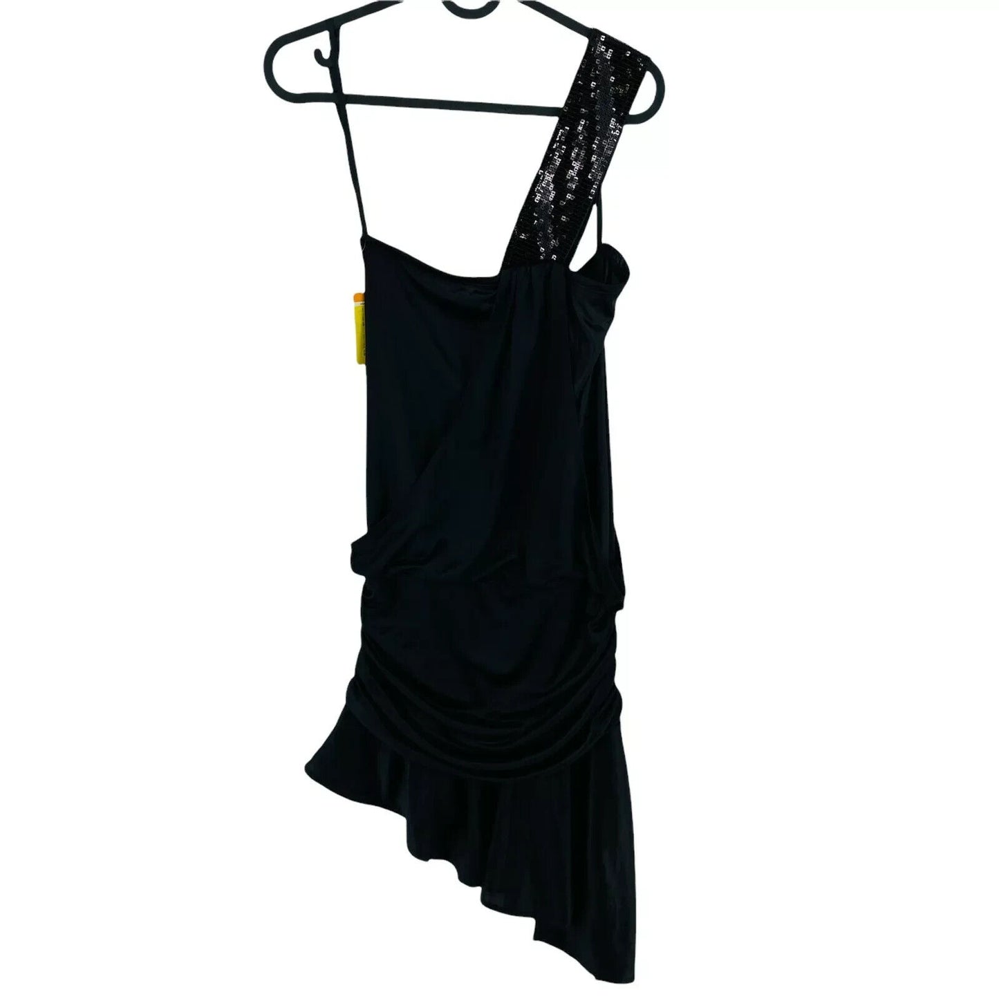 JLO By Jennifer Lopez Black One Shoulder Asymmetric Dress Size M UK 12