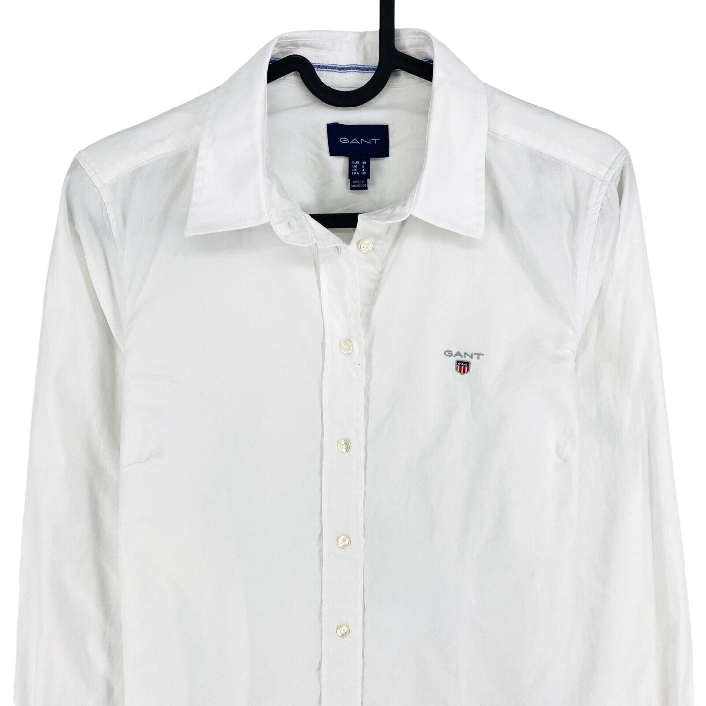 GANT White Solid Stretch Shirt Size EU 34 UK 6 US 4