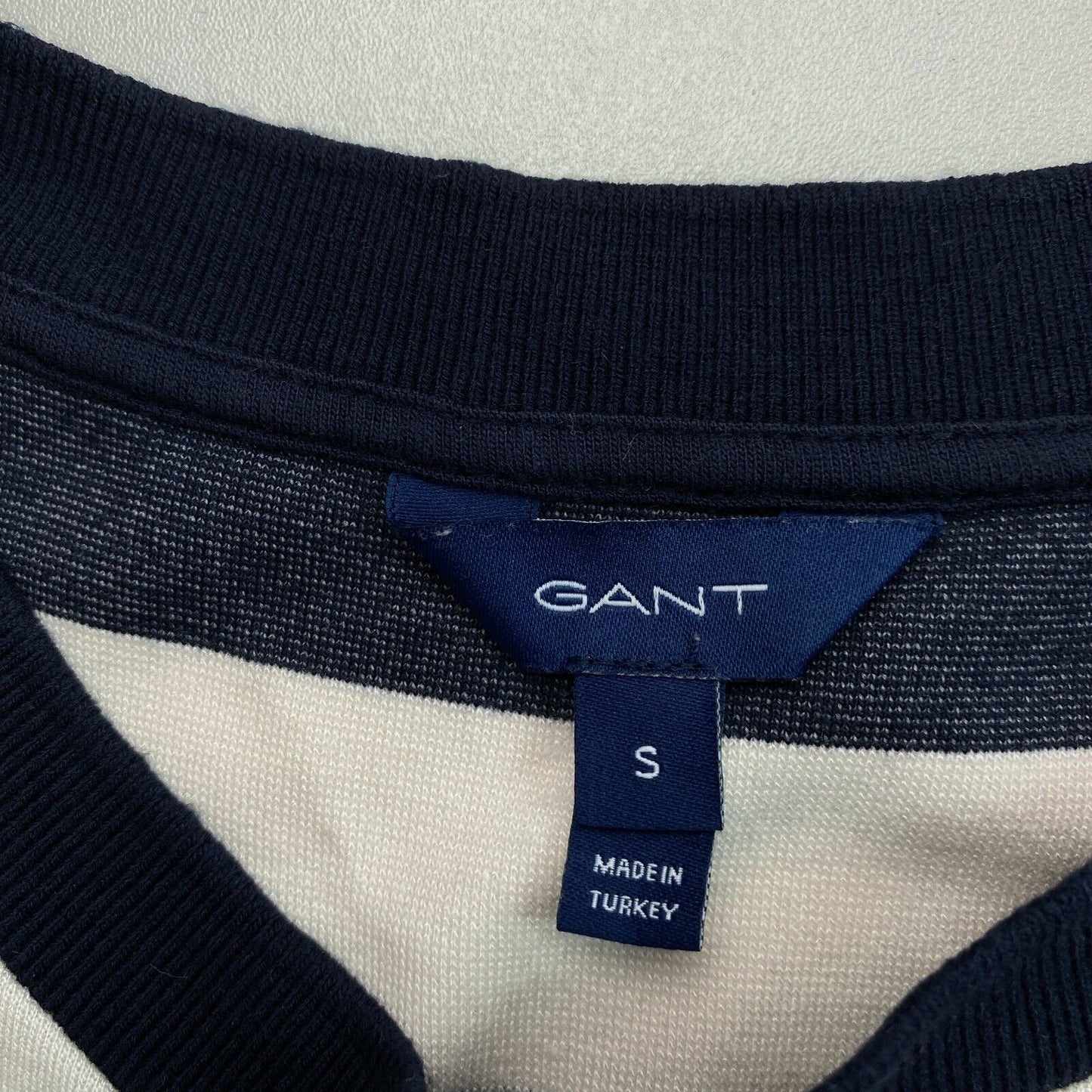 GANT Navy Blue Striped Crew Neck A Line Jersey Dress Size S