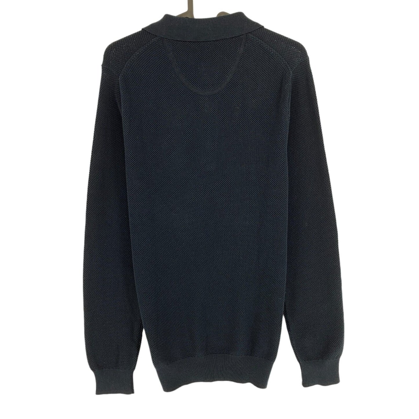 GANT Navy Blue Cotton Pique Polo Sweater Pullover Size S