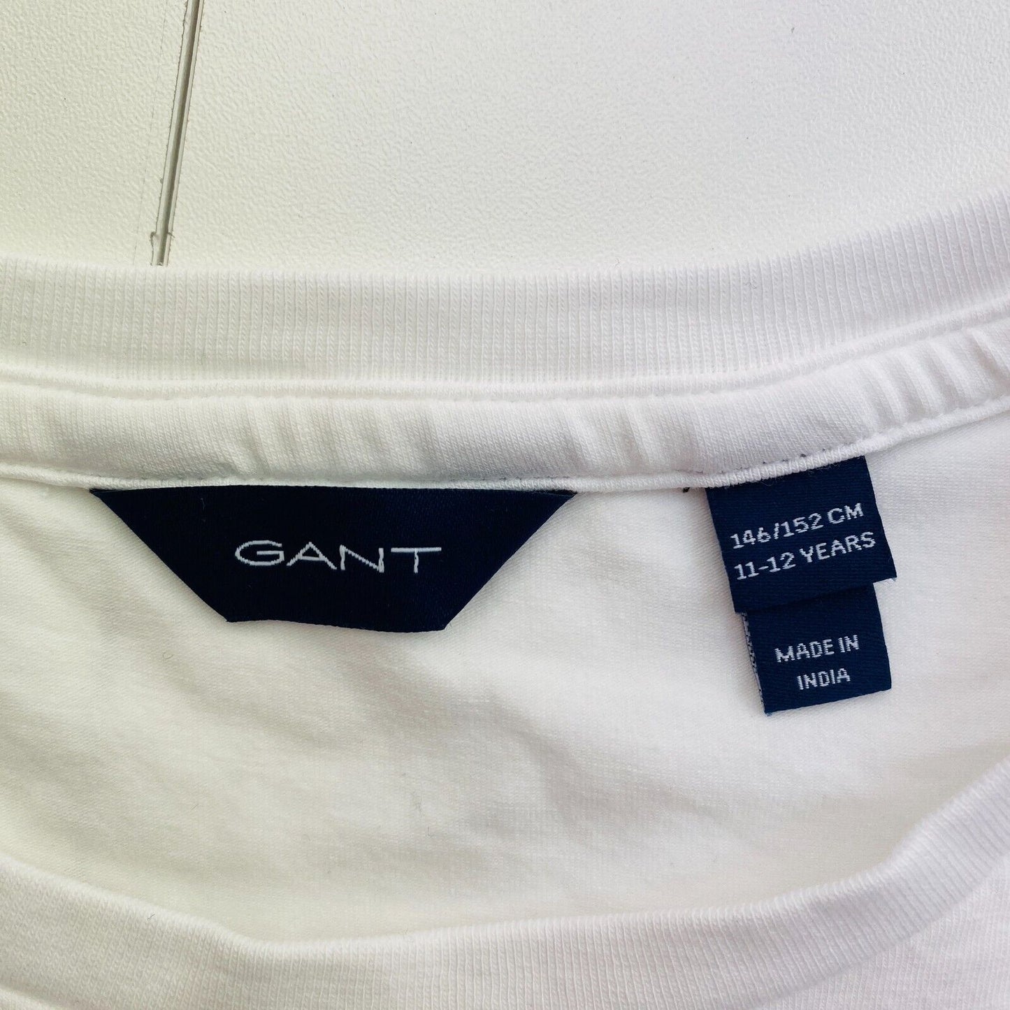 GANT Girls White Fitted Original Crew Neck T Shirt Size 11-12 Years 146/152 cm