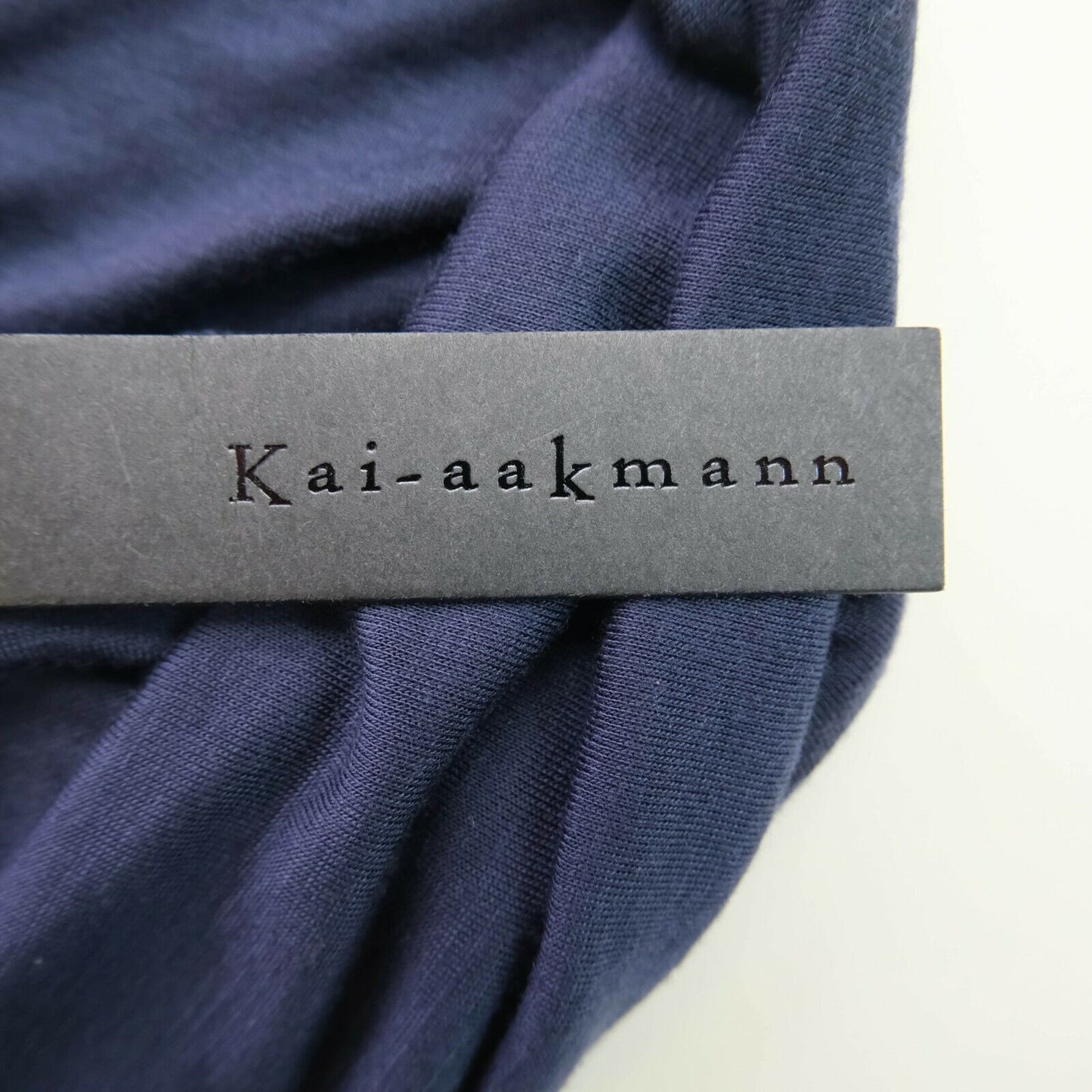 KAI-AAKMANN Blue Scoop Neck Pleated Back Less Dress Size S L