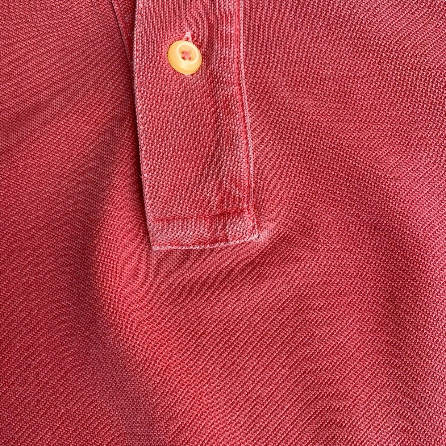 GANT Red Sun Bleached Pique Rugger Polo Neck T Shirt Size S