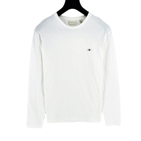 GANT White Shield Crew Neck Long Sleeves T Shirt Size XL