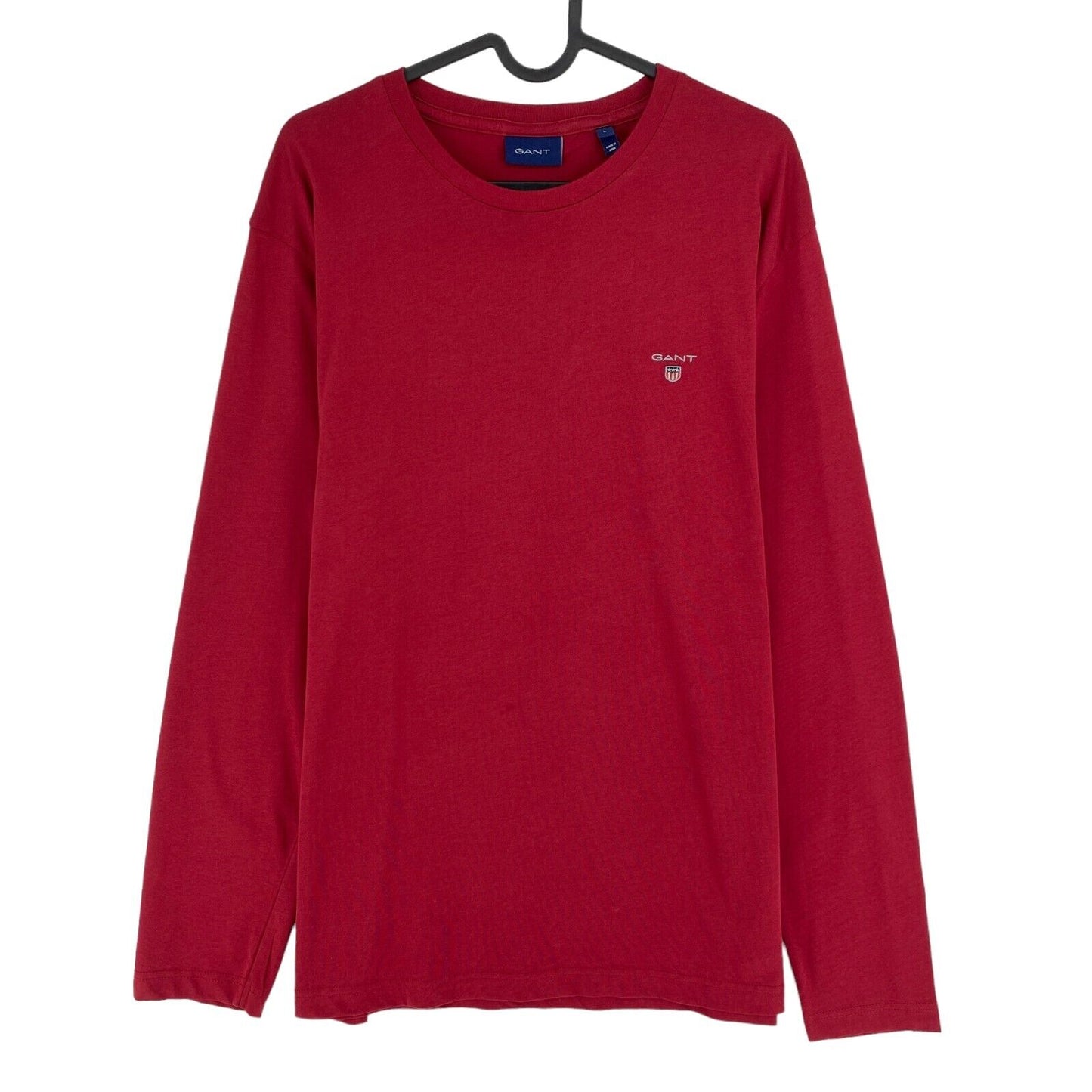 GANT Dark Red Original Long Sleeves Crew Neck T Shirt Size L