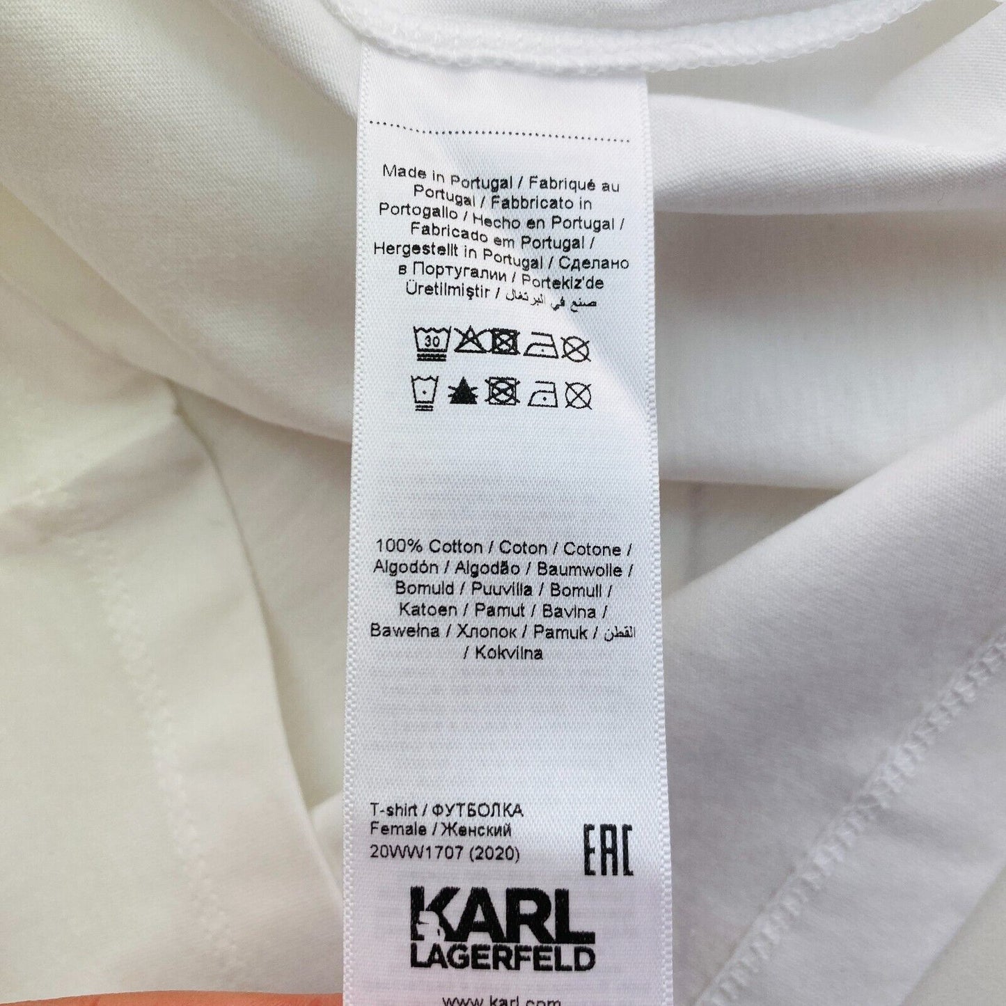 Karl Lagerfeld White Karl SS Crew Neck T Shirt Size XS