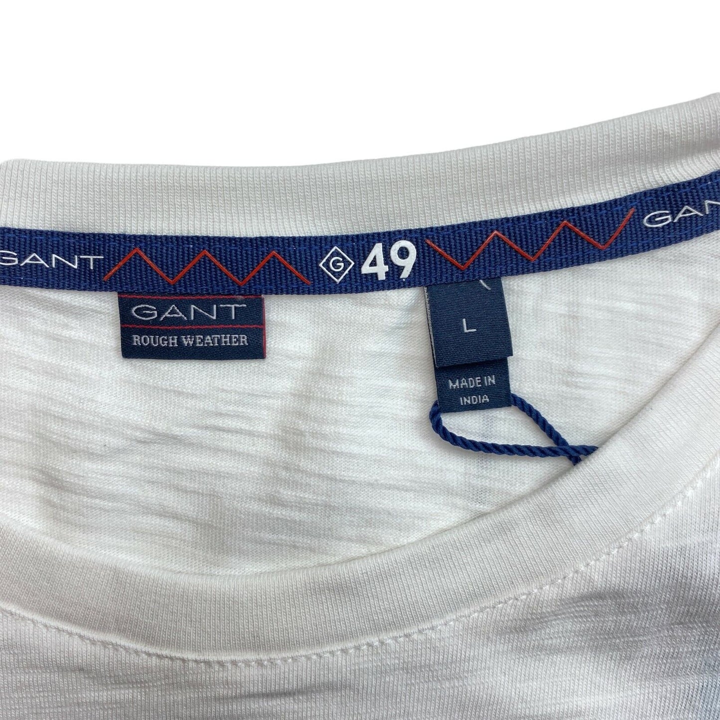 GANT White Rough Weather Graphic Crew Neck T Shirt Size L