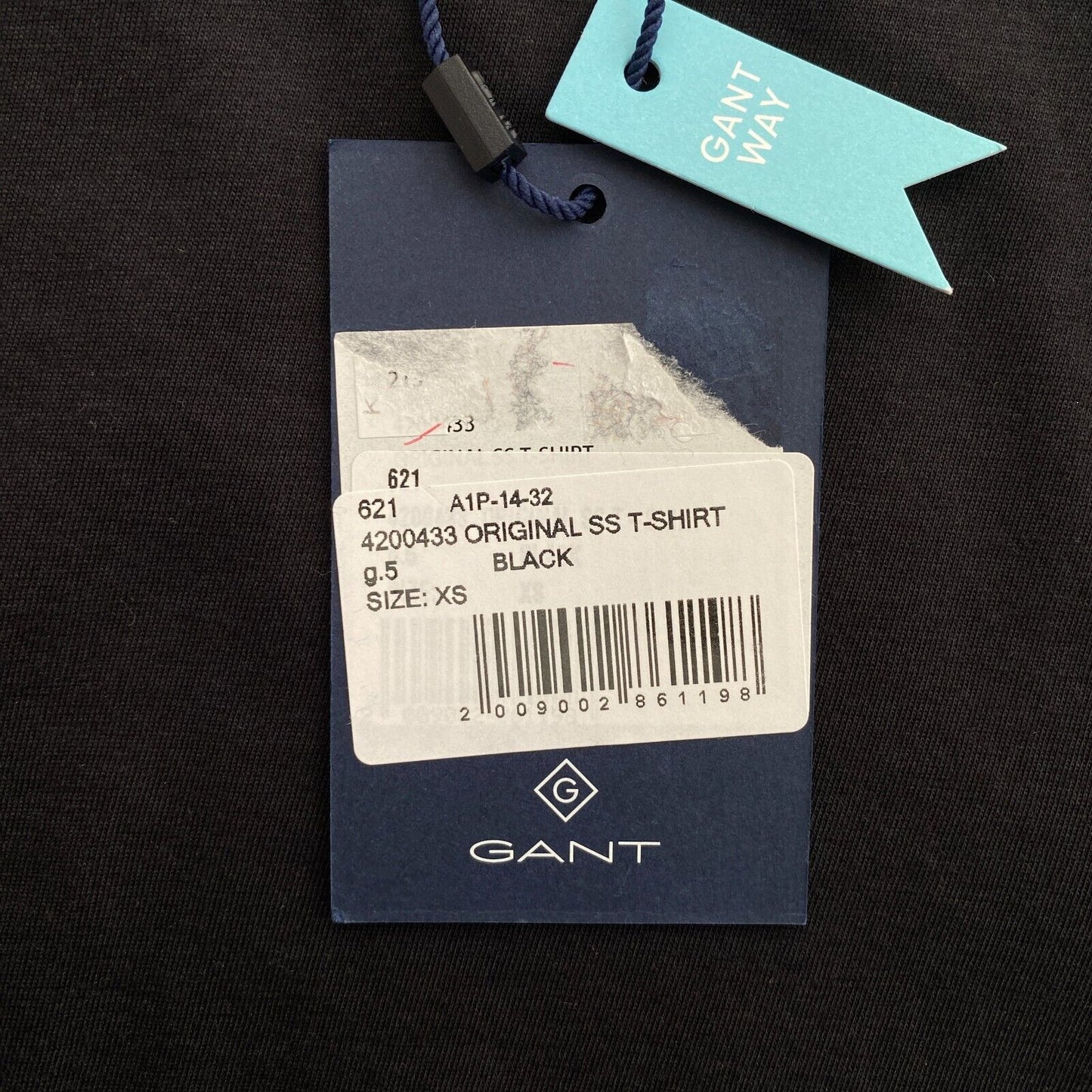 GANT Women Black Original V Neck Short Sleeves T Shirt Size XS