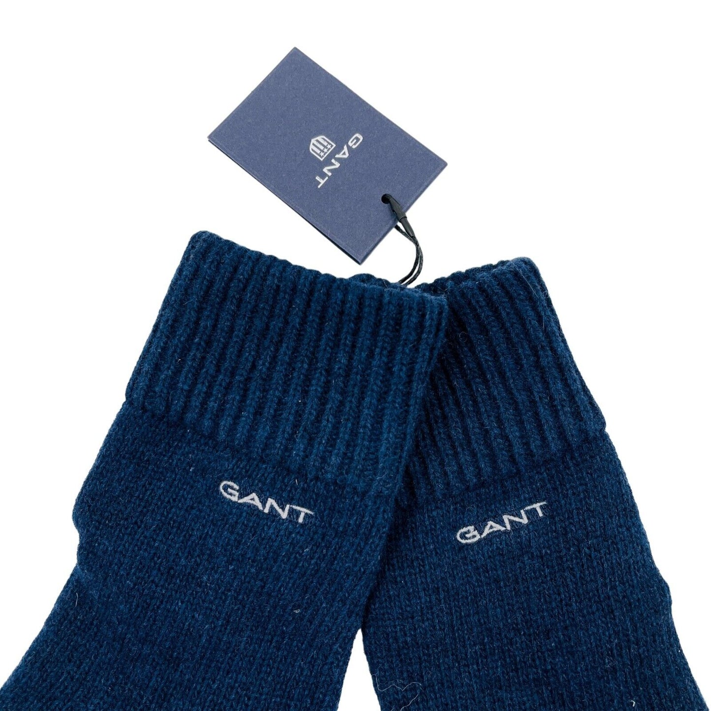 GANT Ladies Navy Blue Wool Blend Warm Knit Gloves One Size