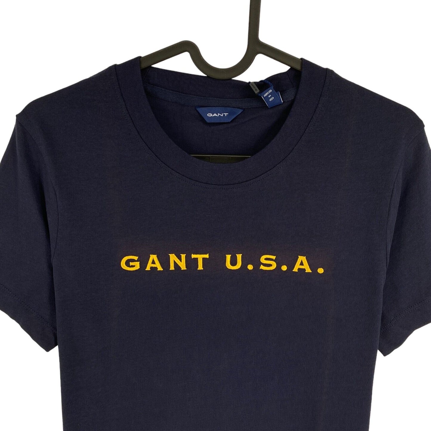 GANT Women Navy Blue Logo Crew Neck Short Sleeve T Shirt Size XS