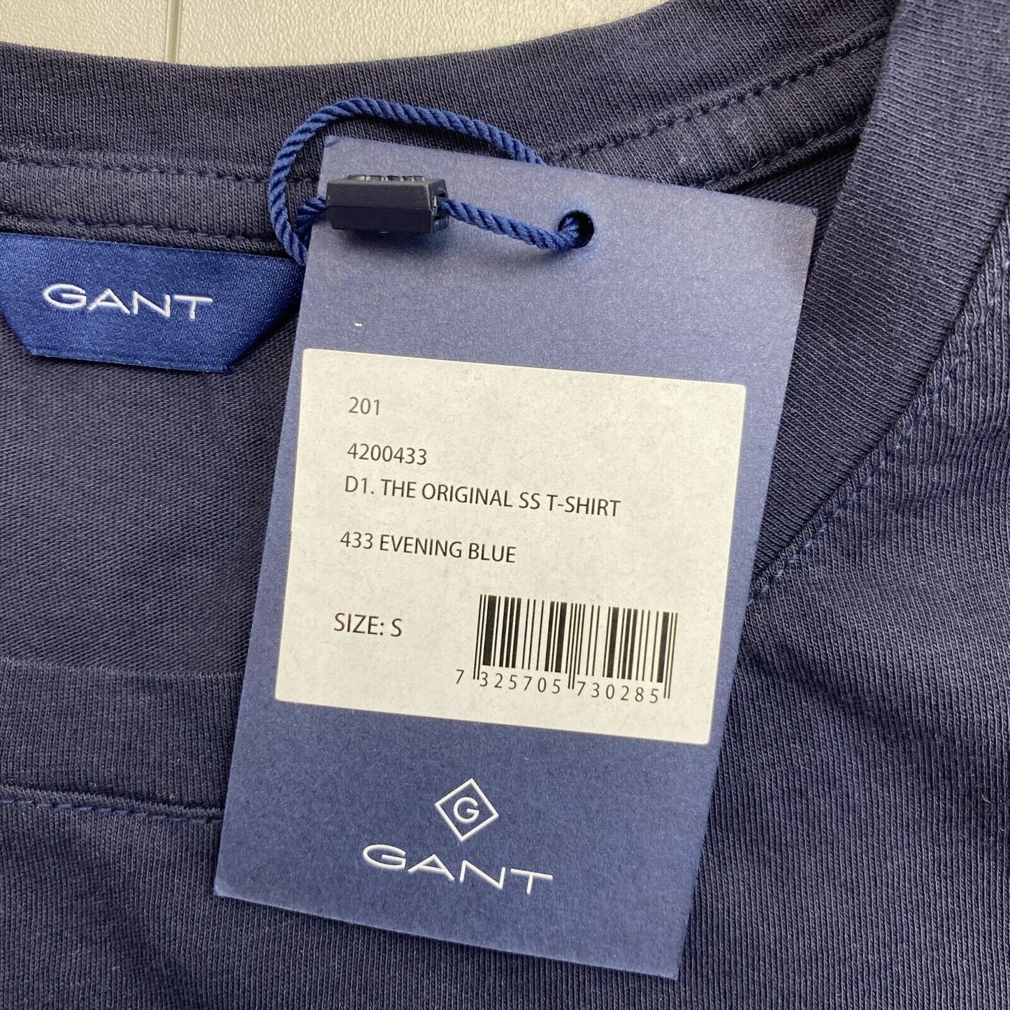 GANT Navy Blue The Original Crew Neck T-Shirt Top Size S