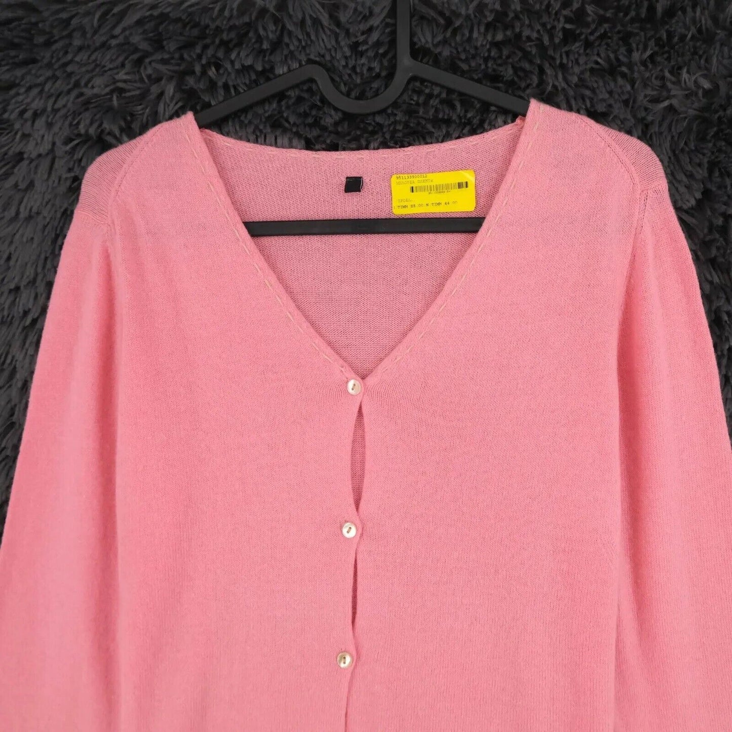 LANEROSSI Pink V Neck Wool Cashmere Cardigan Size 1 - S