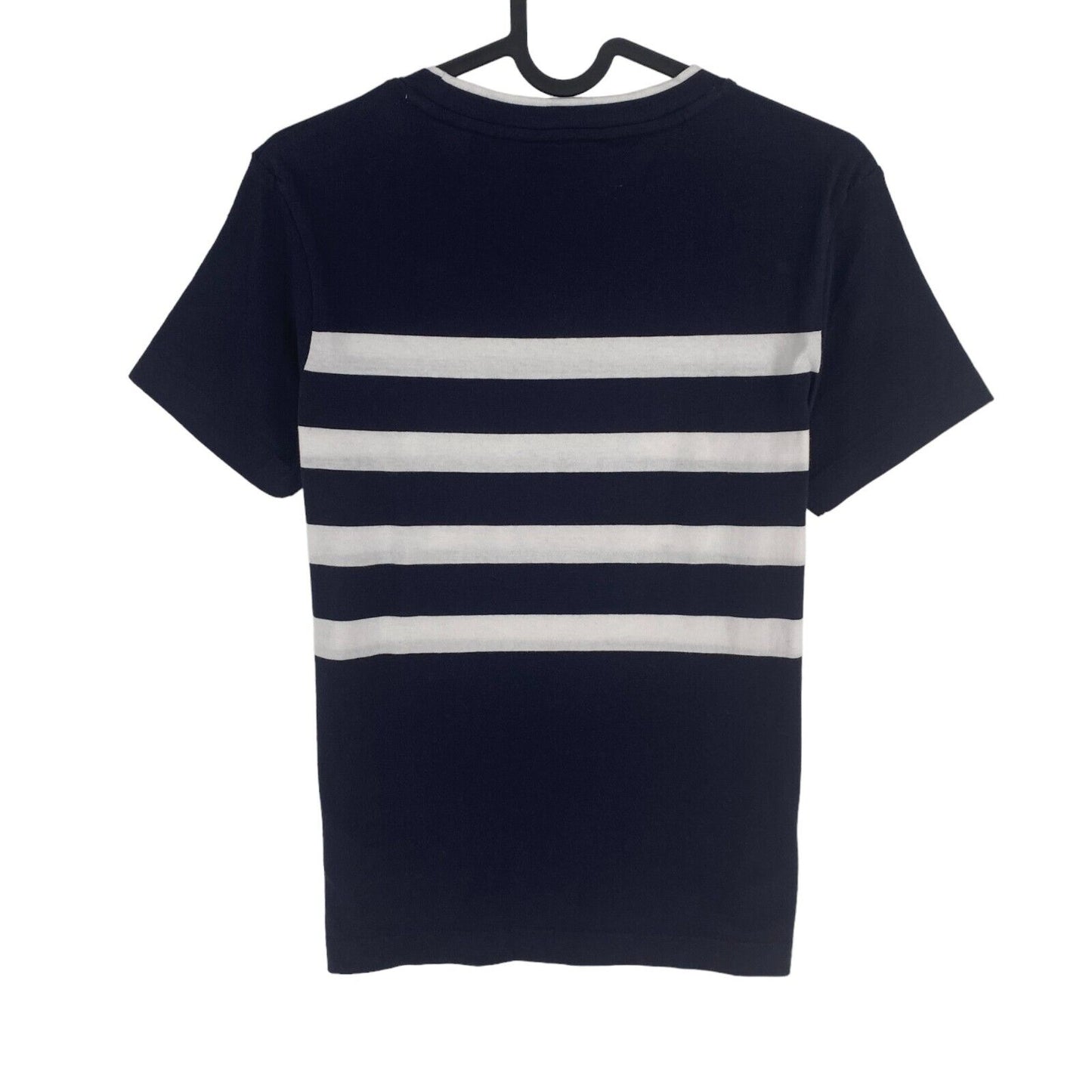 GANT Women Navy Blue Striped Logo Crew Neck Short Sleeves T Shirt Size XS