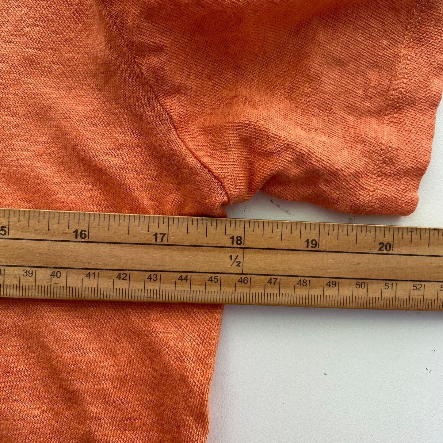 GANT Women Orange Linen Crew Neck T Shirt Size XS