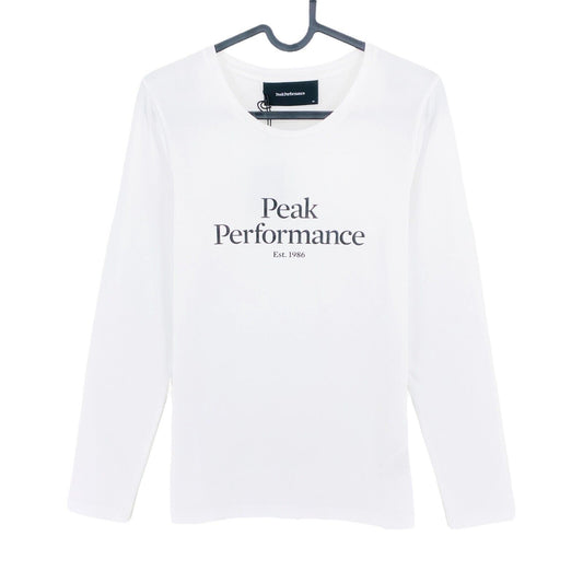 Peak Performance T-shirt blanc original à manches longues et col rond Taille XS