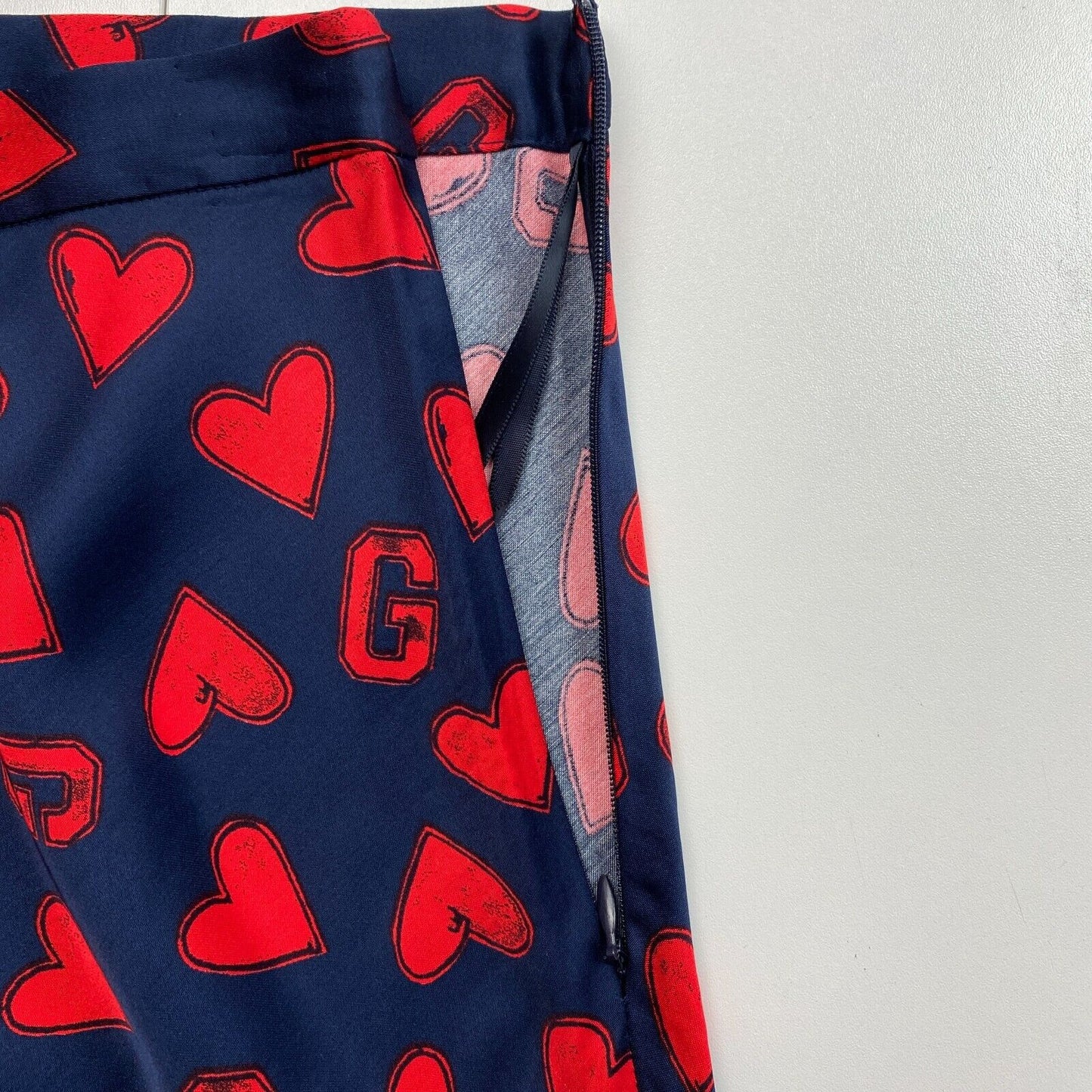 GANT Navy Blue Collegiate Heart Flared Skirt Size EU 38 UK 10 US 8