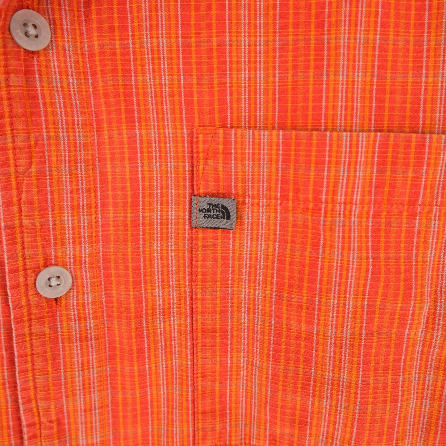 The North Face Orange Check Print Short Sleeves Shirt Size S