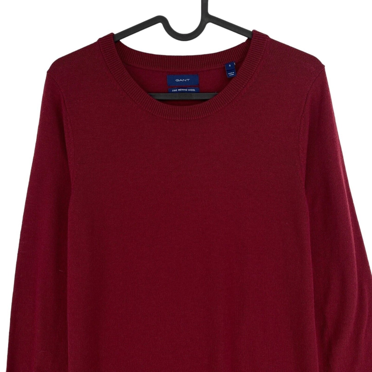 GANT Dark Red 100% Wool Long Sleeves Crew Neck Dress Size S