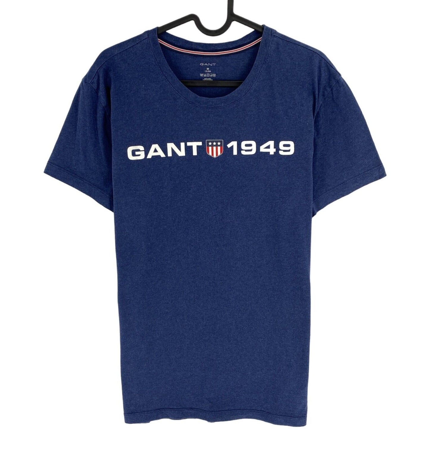 GANT Men Navy Blue Logo Crew Neck Short Sleeve T Shirt Size M