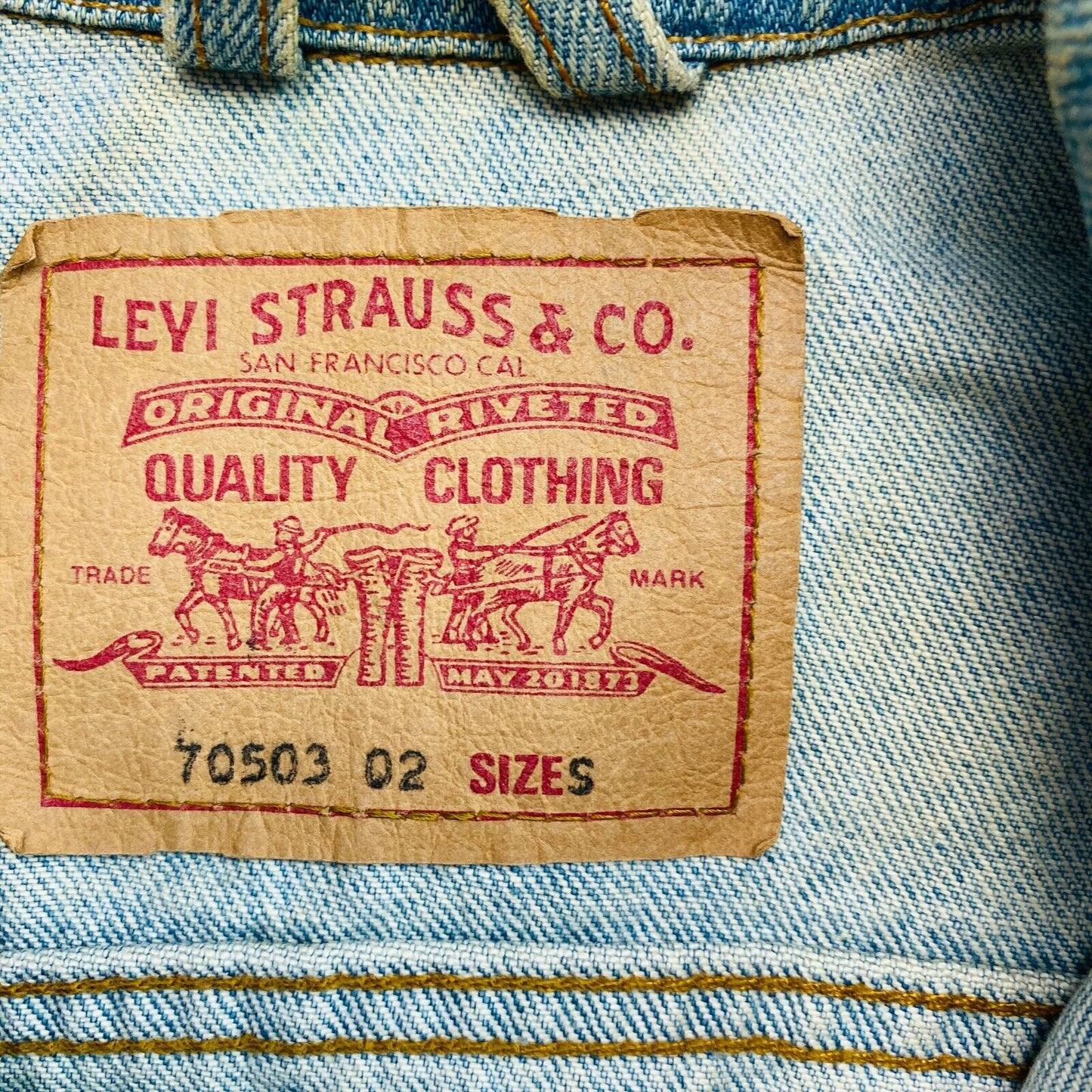 Levi’s 70503 Light Blue Vintage Denim Jeans Rider Trucker Jacket Size S