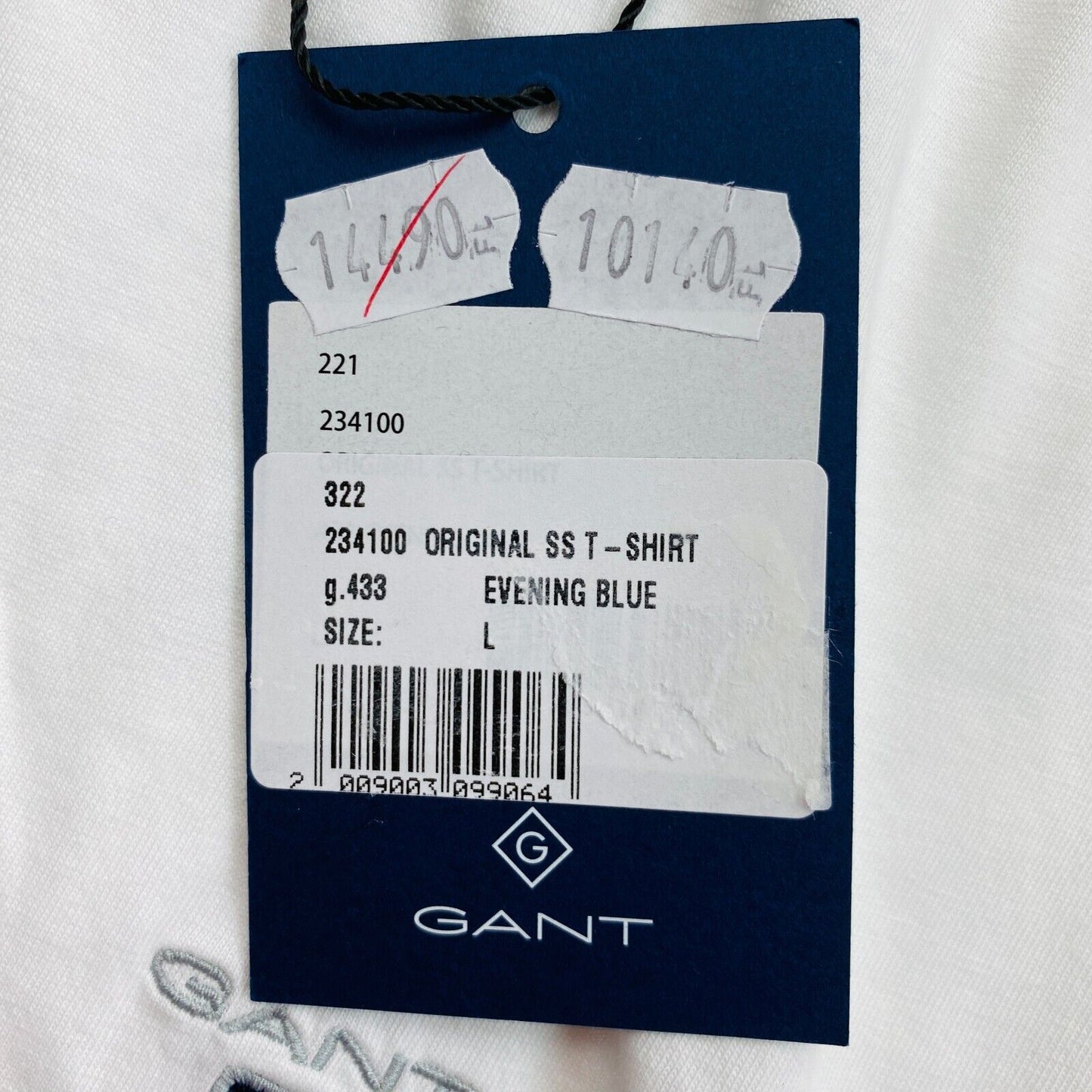 T-shirt GANT Original blanc à col rond taille S