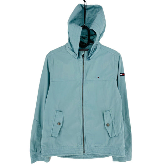 TOMMY HILFIGER Hellblaue Kapuzenjacke aus 100 % Baumwolle, Größe 152 cm