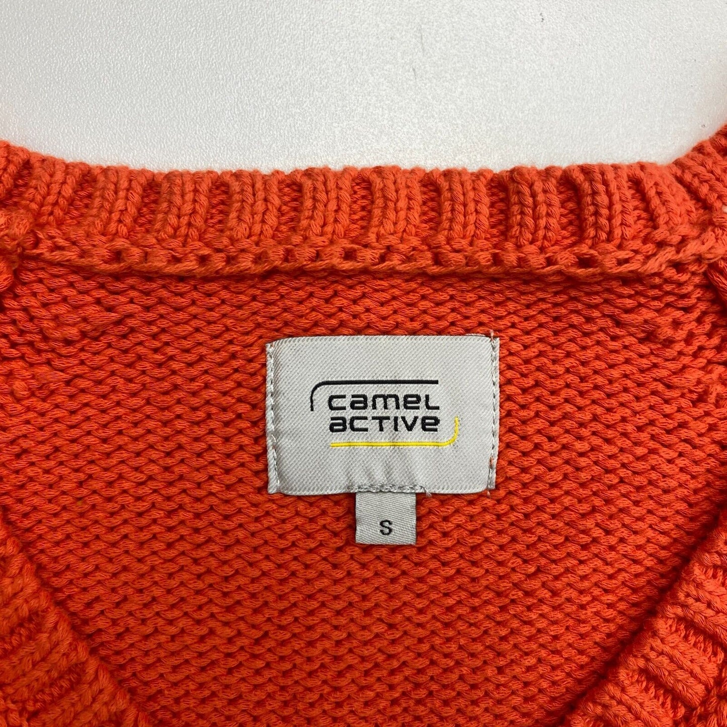 CAMEL ACTIVE Women Orange Knitted V Neck Jumper Sweater Size S