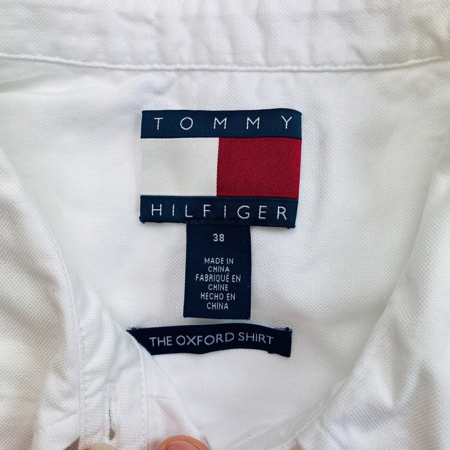 TOMMY HILFIGER White Oversize Oxford Shirt Size EU 38 UK 10 US 6