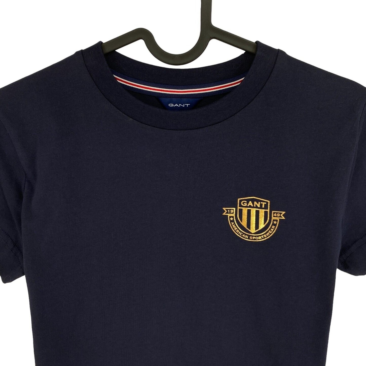 GANT Mädchen T-Shirt mit Rundhalsausschnitt, Banner Shield, Marineblau, Größe 9–10 Jahre, 134/140 cm