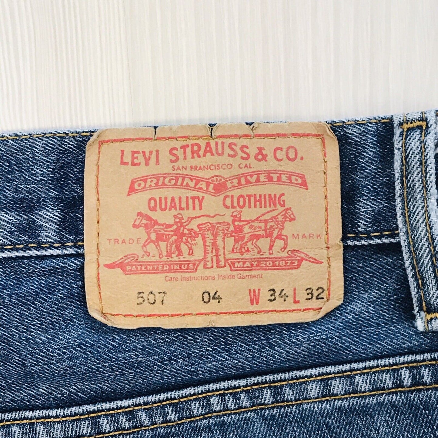 Levi's 507 04 Custom Made Blue Regular Straight Fit Cut-Off Shorts W34