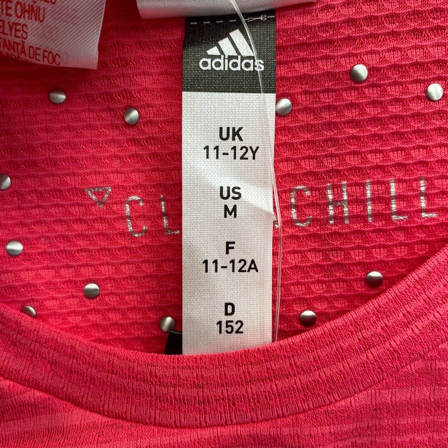 Adidas Climachill Pink Crew Neck T Shirt Size 11 - 12 Years