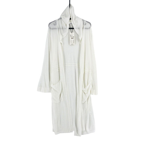 S.Oliver  Women White Viscose Hooded Cardigan Jumper Sweater Size S